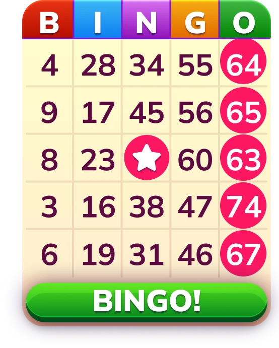 A bingo card mid-game