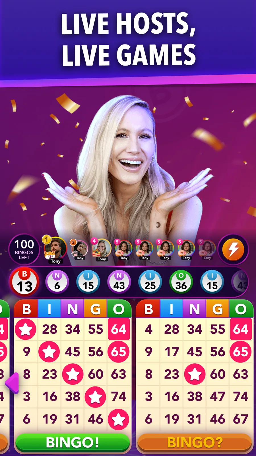 Live hosts, live games